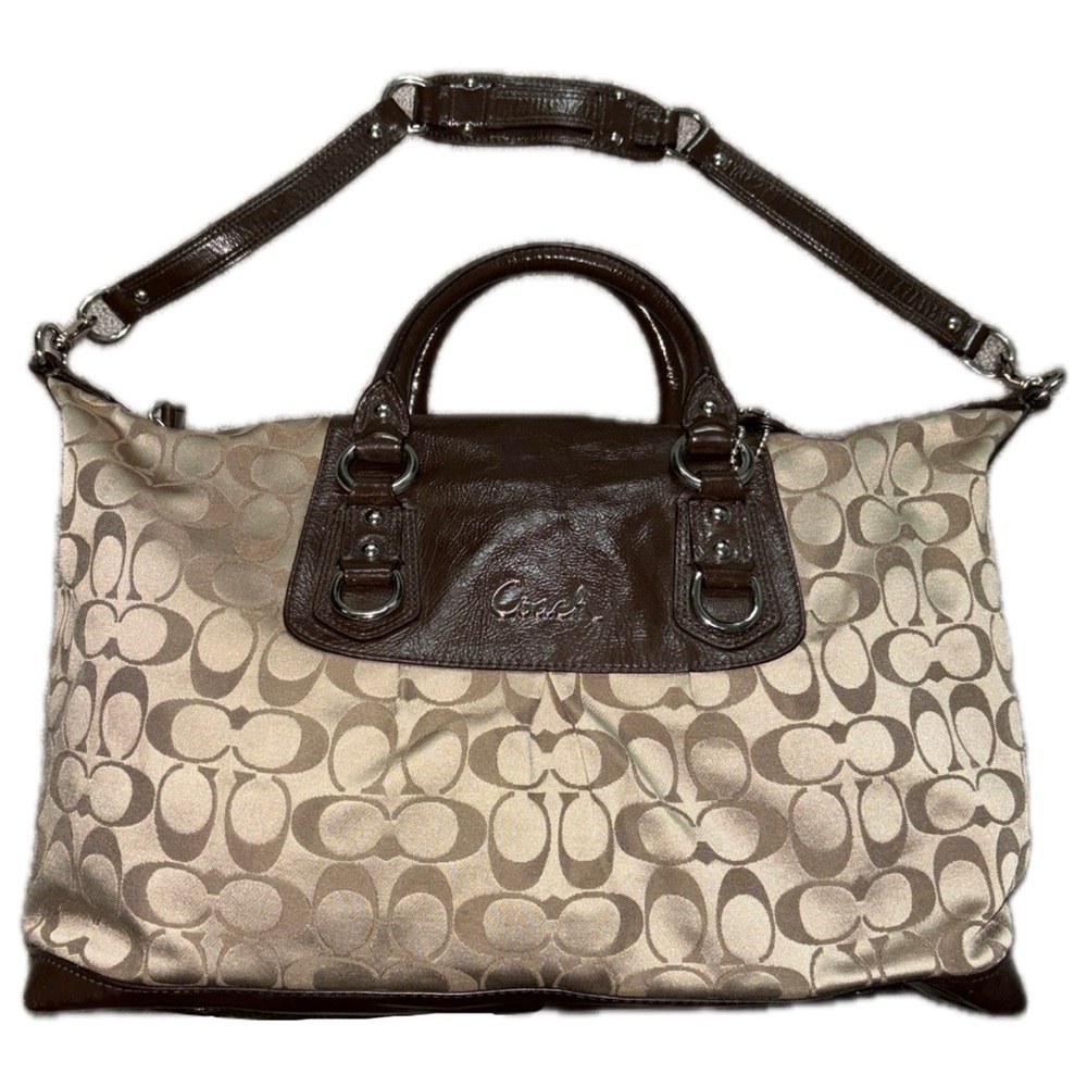 Coach Ashley Large Signature Sateen Satchel Handbag - Picture 1 of 11